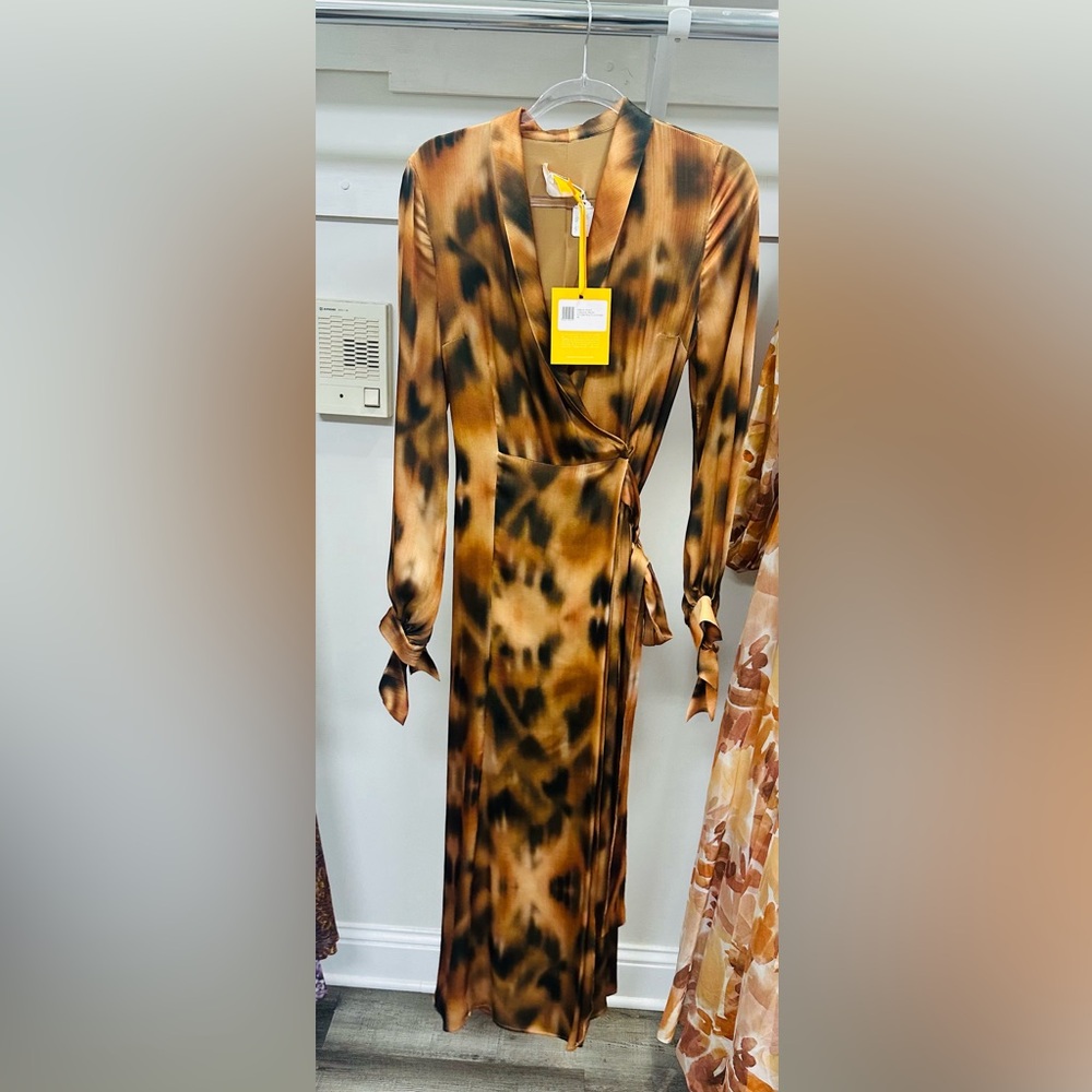 Galvan Escape animal print wrap dress